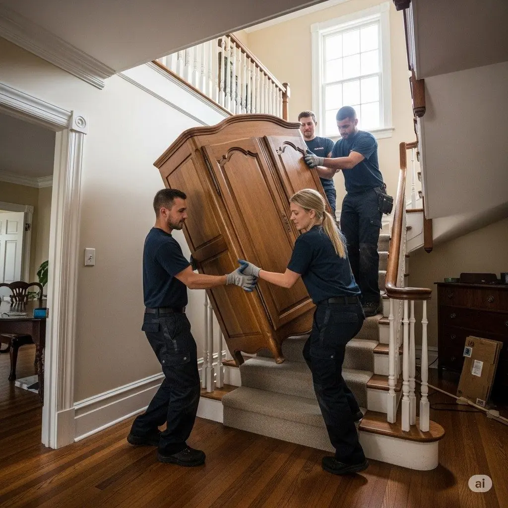 Furniture removal team